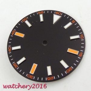 30.8mm zwarte lichtgevende Wijzerplaat voor Mingzhu DG2813 Beweging heren horloge Wijzerplaat