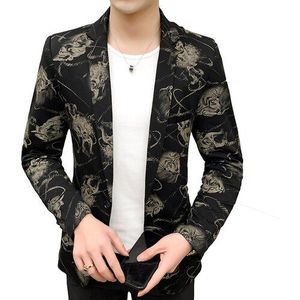 Alexwiner Wu - T1616 - Blazer - Casual - Voorjaar - Mannelijke Afdrukken - Plus Size m-4XL