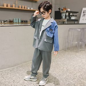 Klassieke Kinderen Plaid Formele Pak Voor Jongen Wedding Party Prestaties Kostuum Kinderen Blazer Jas Broek 2 Stuks Outfits 4-13Y