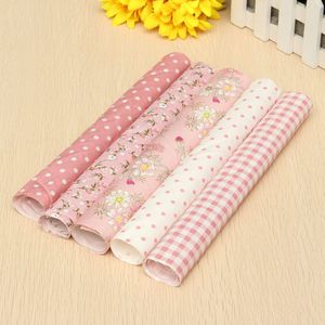 5 Stks/set 25X25Cm Rood Roze Paars 100% Katoen Bloemen Bloemen Stippen Gestreepte Plaid Stof Voor Pop Patchwork kleding Naaien Needlewo