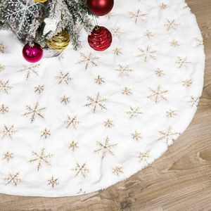 White Christmas Tree Skirt Thick Polyester Xmas Tree Merry Decoration Ornament Year For Home Scene Layout Decor