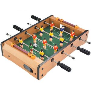 Praktische Mini Houten Indoor Tafelvoetbal Tafel Dubbele Voetbal Tafelvoetbal Spel Voor Volwassenen Kids