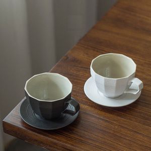 Eenvoudig Koffie Set Creatieve Keramische Koffie Kop En Schotel Set 240Ml Koffie Mok En Plaat Set Scandinavische Stijl