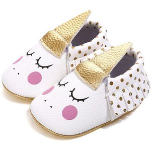 Baby Meisjes Kribben Schoenen 3 Stijl 0-18 M Cartoon Afdrukken Kwastje Slip-On Soft Kurk Schoenen