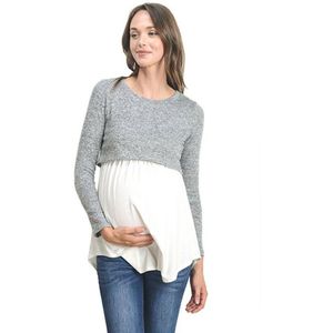 Borstvoeding Moederschap Tops Split Joint Verpleging Tee Kleding Voor Zwangere Vrouwen Borstvoeding T-shirt Zwangerschap Kleding B0050