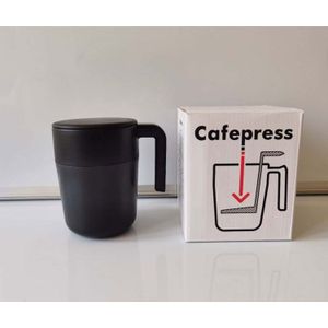 260Ml Draagbare Franse Pers Koffiezetapparaat Zwart Plastic Dubbele Wand Mok Bpa Gratis Filtratie Water Isolatie Thee Koffie Cup