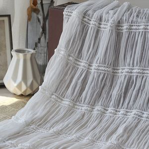 Chiffon Haak Geborduurde Gestreepte Gerimpelde Stof Fee Stijl Trouwjurk Stretch Tule Stof Door De Meter