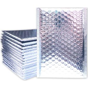 Speedy Mailers 10 Stks/partij 15X18Cm Zilver Aluminium Folie Bubble Mailer Zakken Metallic Bubble Gewatteerde Envelop Tas