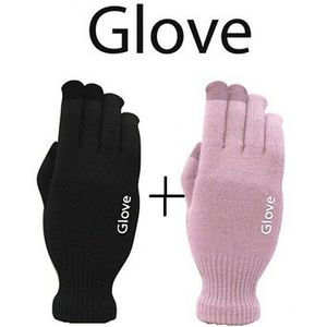 2 pairs Unisex Handschoenen Kleurrijke Mobiele Telefoon Aangeraakt Handschoenen Mannen Vrouwen Winter Wanten Zwart Warm Smartphone Rijden Handschoen