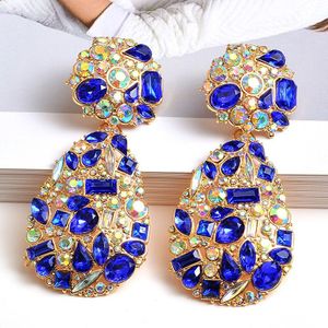 Wholeslae Za Kleurrijke Kristallen Oorbellen Fijne Sieraden Accessoires Voor Vrouwen Trend Strass Pendientes Bijoux