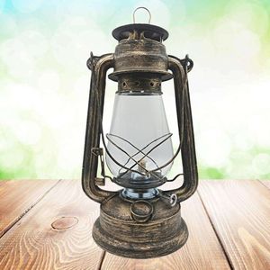 Retro Nostalgische Ijzeren Kerosine Lamp Draagbare Opknoping Lantaarn Outdoor Camping Licht (Brons)