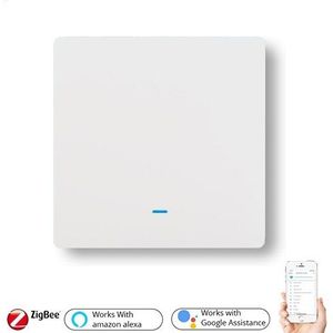 Somgoms Zigbee Knop Wandlamp Schakelaar Eu/Uk AC90-250V Geen Neutrale Tuya App Draadloze Controle Alexa Google Home Compatibel