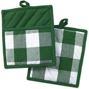 2 Pack Buffalo Check Pot Houders Katoen Potholders Buffalo Plaid Doek Handschoenen Pocket Set Keuken Collectie Check Plaid Set
