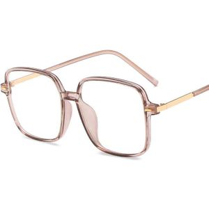 Elbru Anti-Blauw Licht TR90 Frame Optische Brillen Grote Vierkante Zachte Brilmontuur Mode Bijziend Frame Vlakte Bril Unisex