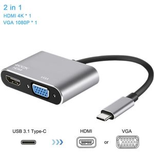 Usb C Hub Met Telefoon Houder Stand Usb 3.0 Type C Pd Vga RJ45 Hdmi-Compatibel Docking Station Adapter converter Voor Laptop Tablet