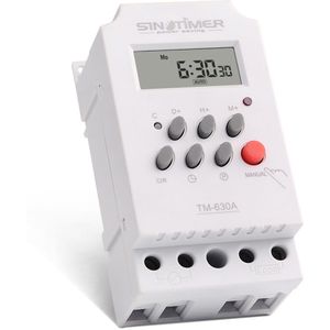 Sinotimer 12V 30A Wekelijkse 7 Dagen Programmeerbare Digitale Schakelklok Relais Timer Voor Elektrisch Apparaat Met Wekker