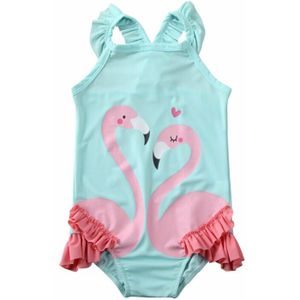 Peuter Baby Meisje Een Stuk Badpak Flamingo Print Ruches Zwemmen Kostuum Bikini Badmode Badpak Beachwear Kostuum