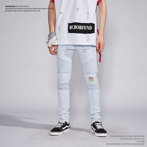 Extfination | Man Slanke Gat Hip Hop Jeans Mans Zomer Ripped Denim Harembroek Mannelijke Vintage Jeans Potlood broek