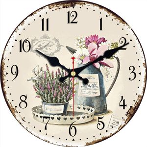 MEISTAR 9 Patronen Vintage Bloem Ronde Klok Stille Home Decor Studie Cafe Office Horloges Grote Art Wandklokken 6 inch