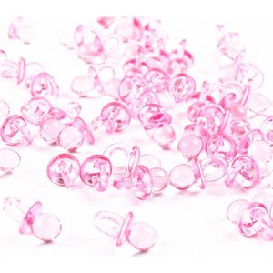 100 Stuks Roze Acryl Baby Fopspenen Baby Shower Decoratie Tafel Scatter