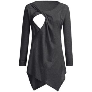 Materniti Kleding Borstvoeding Kleren Zwangere Vrouwen Moederschap Lange Mouw Laag Verpleging Tops T-shirt Voor Borstvoeding A2