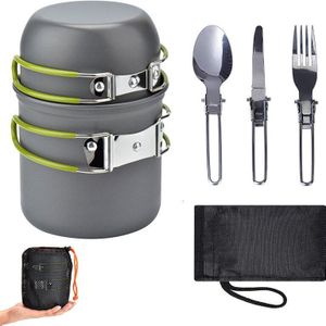 5 Stks/set Ultralichte Camping Kookgerei Aluminium Keukengerei Outdoor Theepot Picknick Servies Ketel Pot Mini Reis Lepel
