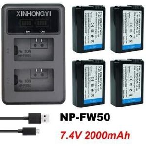 2000mAh NP-FW50 NP FW50 Batterij + LED USB Dual Charger voor Sony Alpha a6500 a6300 a7 7R a7R a7R II a7II NEX-3 NEX-3N NEX-5