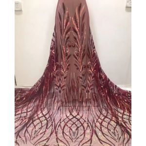 Pgc Groene Afrikaanse Kant Stof Zware Sequines Franse Mesh Kant Stof Voor Wedding Party Jurk Naaien LY101-10