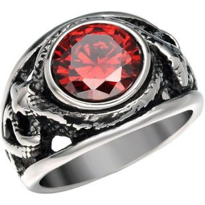 Rood En Zwart Carneool Halfedelsteen Signet Ringen Voor Mannen 316L Roestvrij Stalen Ring Mannelijke Sieraden Anillos Accessoires