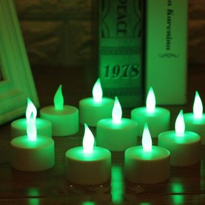 12 stuks flickering rood licht Bougeoir. batterij vlamloze kaarsen, led oplaadbare kaarsen-decoratieve voor Bar party decoratie
