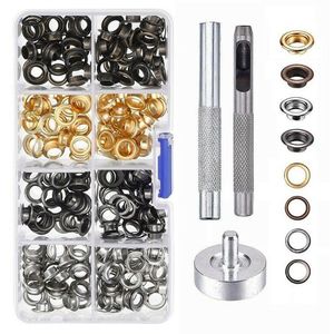 200Pcs 6Mm Binnendiameter Koperen Oogjes Set Met Ringen + Opbergdoos + Installatie Gereedschap Voor Diy Naaien accessoires
