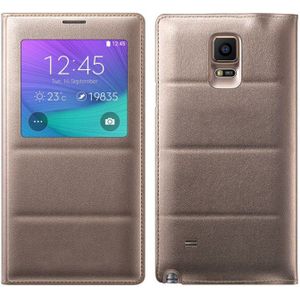 YKSPACE Klassieke Window View Flip PU Leather Case Cover voor Samsung Galaxy Note 4 Gevallen i9500