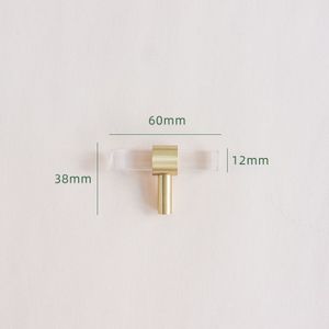 Acryl Messing Strip Handvat Moderne Minimalistische Kast Golden Transparante Lade Garderobemeubilair Licht Luxe Deurklink