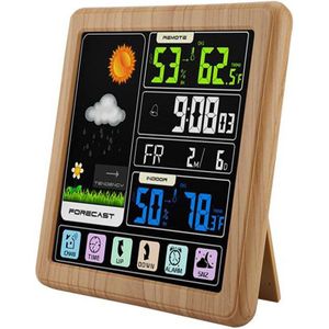 Draadloze Weerstation, Kleur Station, Digitale Indoor Outdoor Thermometer Met Sensor, Vochtigheid Monitor, Barom
