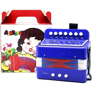 7-Key 2 Bass Mini Accordeon Kleine Accordeon Educatieve Muziekinstrument Rhythm Band Speelgoed Kinderen Zwart/ rood/Blauw