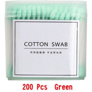 100/200 Pcs/Box Dubbele Hoofd Baby Wattenstaafje Pluizende Papier Sticks Wegwerp Wattenstaafjes Zachte Kids Neus Oren clean Stick