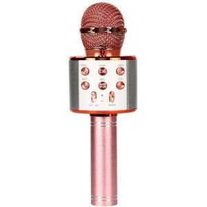 WS858 Draadloze Bluetooth Microfoon Karaoke Condensator Microfoon Professionele Microfoon Radio Studio Opname Microfoon Met Led Licht
