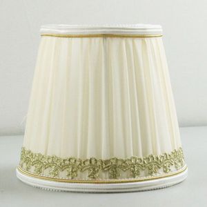 Luxe Stijl Off White Kleur En Gouden Kant Lampenkappen, Mini Lampenkap Voor Golden Kristallen Kroonluchter, Clip Op