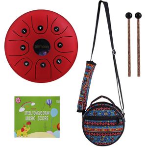 Ammoon 5.5 Inches Mini Staal Tong Drum 8 Notes C-Sleutel Met Hamers Drum Percussie Instrument Hand Drum Staal pocket Drum