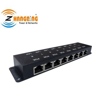 PoE Injector 8 Manier Passieve 24 Volt 48 Volt Ethernet PoE Patch Panel Voor 8 Camera en WiFi Installatie