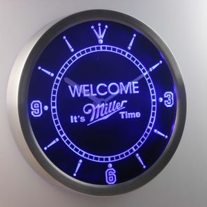 Nc0130 Het Miller Time Welkom Bar Beer Neon Light Signs Led Wandklok