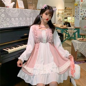 Roze lolita jurk vintage Zoete retro lacet victoriaanse jurk kawaii meisje gothic lolita op paleis zoete prinses jurk loli cos