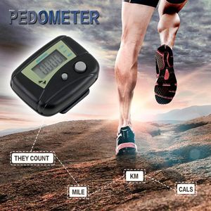 Duurzaam Zwart Digitale Display Outdoor Run Calorie Counter Stap Stappenteller Meter Sport Horloges Loopafstand Draagbare