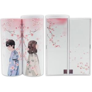 Kawaii Etui Double Layer Pen Doos Met Spiegel Rekenmachine Whiteboard Pen Ruitenwisser Voor Schoolbenodigdheden Cosmetische Case Etui