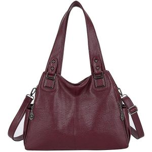 Grote Capaciteit Vrouwelijke Handtas Casual Totes Hobos Vrouwen Schoudertassen Zachte Vintage Lederen Hobo Tassen Lady Crossbody Messenger Bag