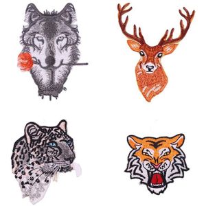 Borduurwerk Patch Doek Stickers Hoofdstuk Diy Computer Modellen Rose Wolf Kleding Decoratieve Patch Stickers Doek Luipaard Tijger Herten