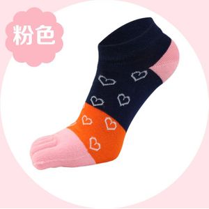 Goede Vrouwen Meisje Sokken Met Tenen Grote Streep Liefde Heldere Kleur Harajuku Ademend, Deodorant, onzichtbare Vijf Vinger Sokken