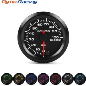 Dynoracing 2 &quot;52Mm 7 Kleuren Led Auto Oliedrukmeter 0-100PSI Olie Druk Meter Hoge Snelheid Motor Met sensor BX101491