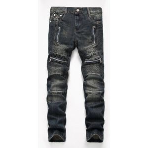 Denim Moto Bike Rechte Jeans Voor Mannen Maat 28-38 40 42 Herfst Lente Hip Hop Punk rock Streetwear Trouers