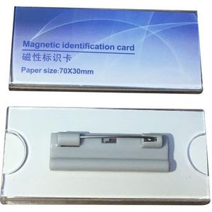 5 Pcs Pin Of Magneet Acryl Transparant Naam Id Badge Clear Houder Card Tag